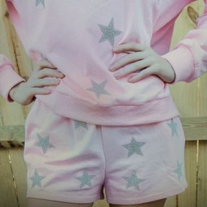 Mail strip starstruck pink star lounge shorts